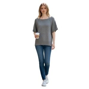 Guess Los Angeles Womens Gray Dolman Sleeve Sweater Knit Top Size‎ S